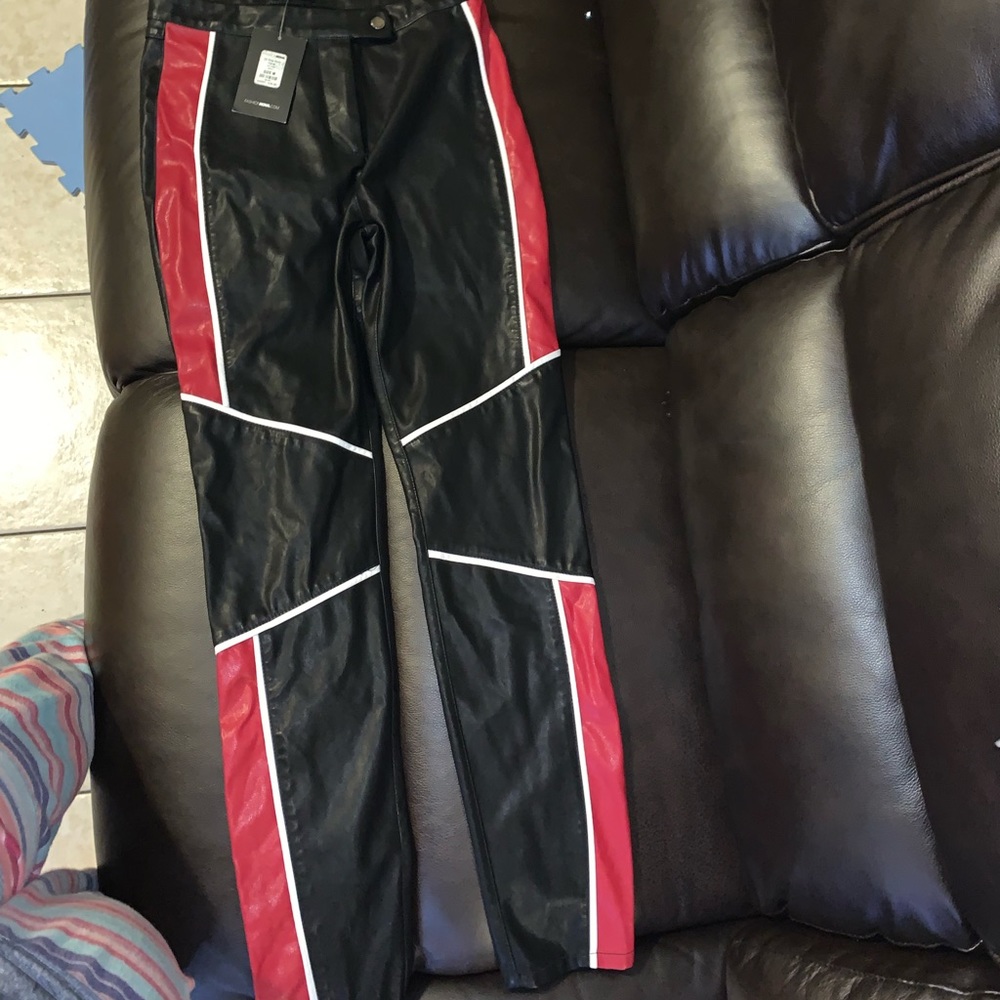 Faux leather pants
